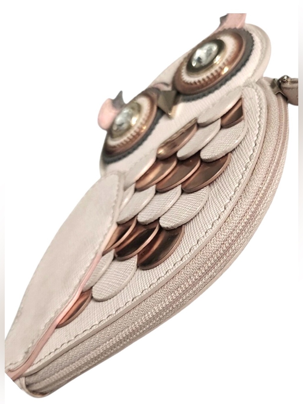 Kate Spade Satchel Blush Plum Handbag Owl Coin Purse Scarf Gold Hardware - Picture 12 of 17